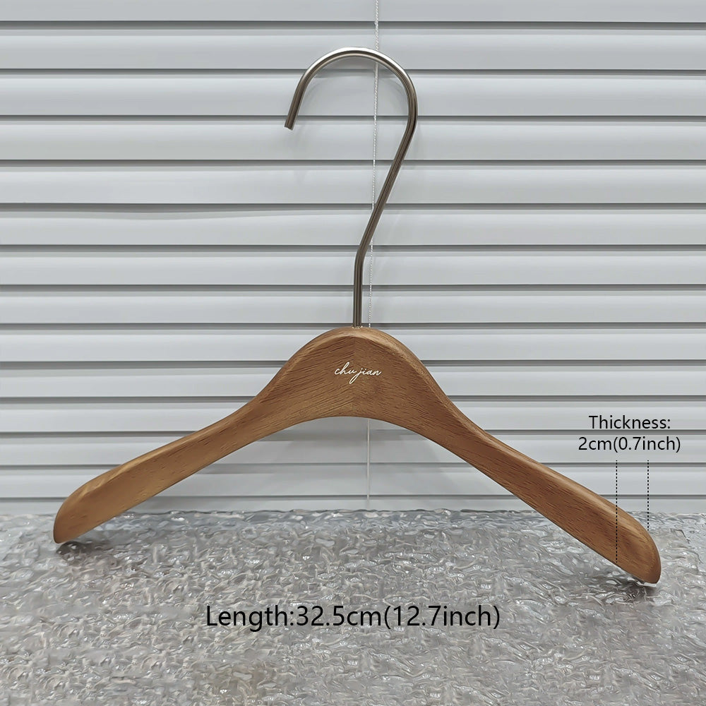 Walnut Oak Children's Hangers Set - Boutique Quality with Logo Customization