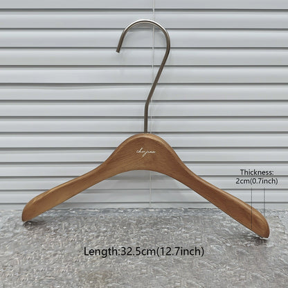 Walnut Oak Children's Hangers Set - Boutique Quality with Logo Customization
