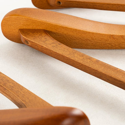Wide Shoulder Beech Wood Suit Hangers with Trouser Bar & 360° Swivel Hook