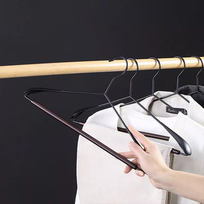 Solid Beech Wood Hangers Iron Hook - Luxury Wide Shoulder Hangers Hotel & Retail