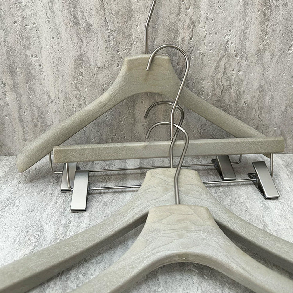 Wholesale Custom Gray ABS Resin Hangers with Clips for Women’s Boutiques