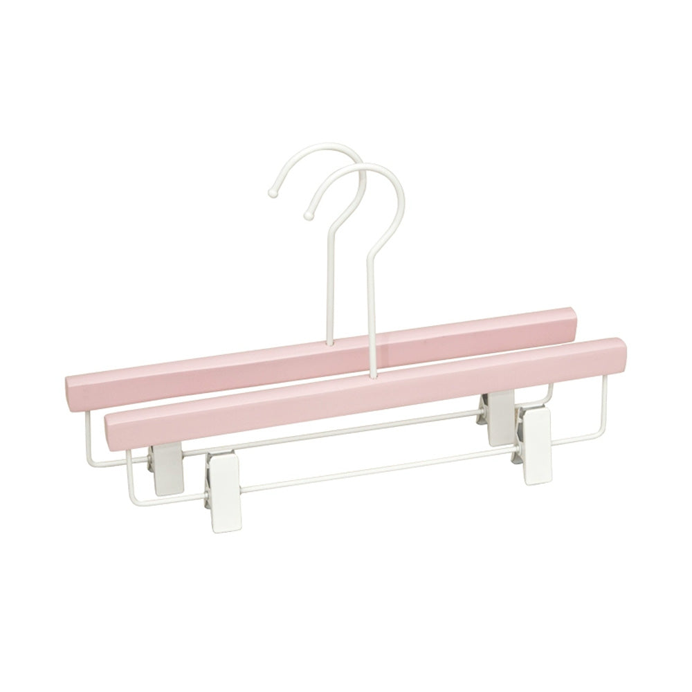 Pink Wooden Hangers Non-Slip Velvet Clothes Hanger for Women's Boutique & Home