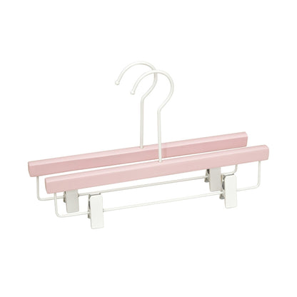 Pink Wooden Hangers Non-Slip Velvet Clothes Hanger for Women's Boutique & Home