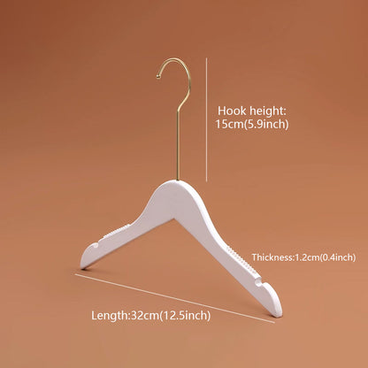 Premium Velvet Wooden Hangers for Women - Non-Slip White Hanger Set Custom Logo