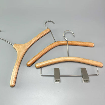 Kids Wooden Clothes Hangers and Adjustable Clip Pants Hanger