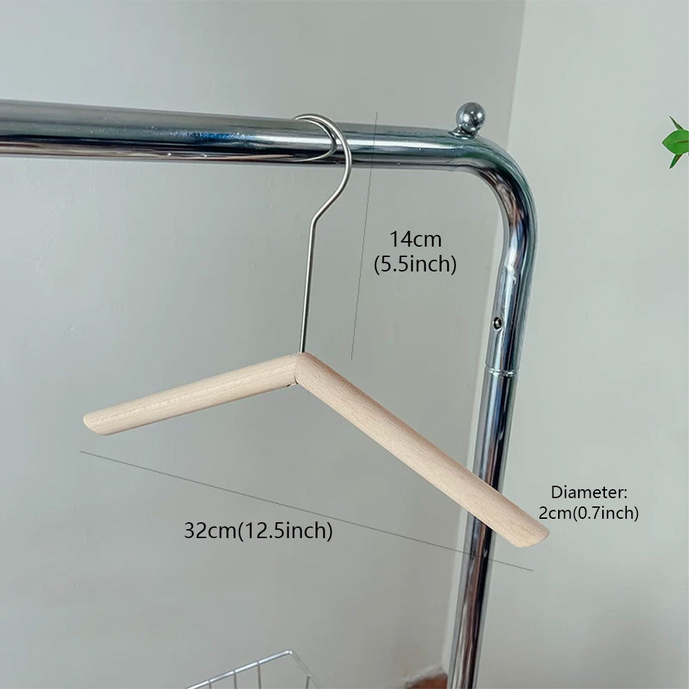 Kids Beech Wood Hangers with Rope | Natural Wooden Children's Clothes & Pants Hanger