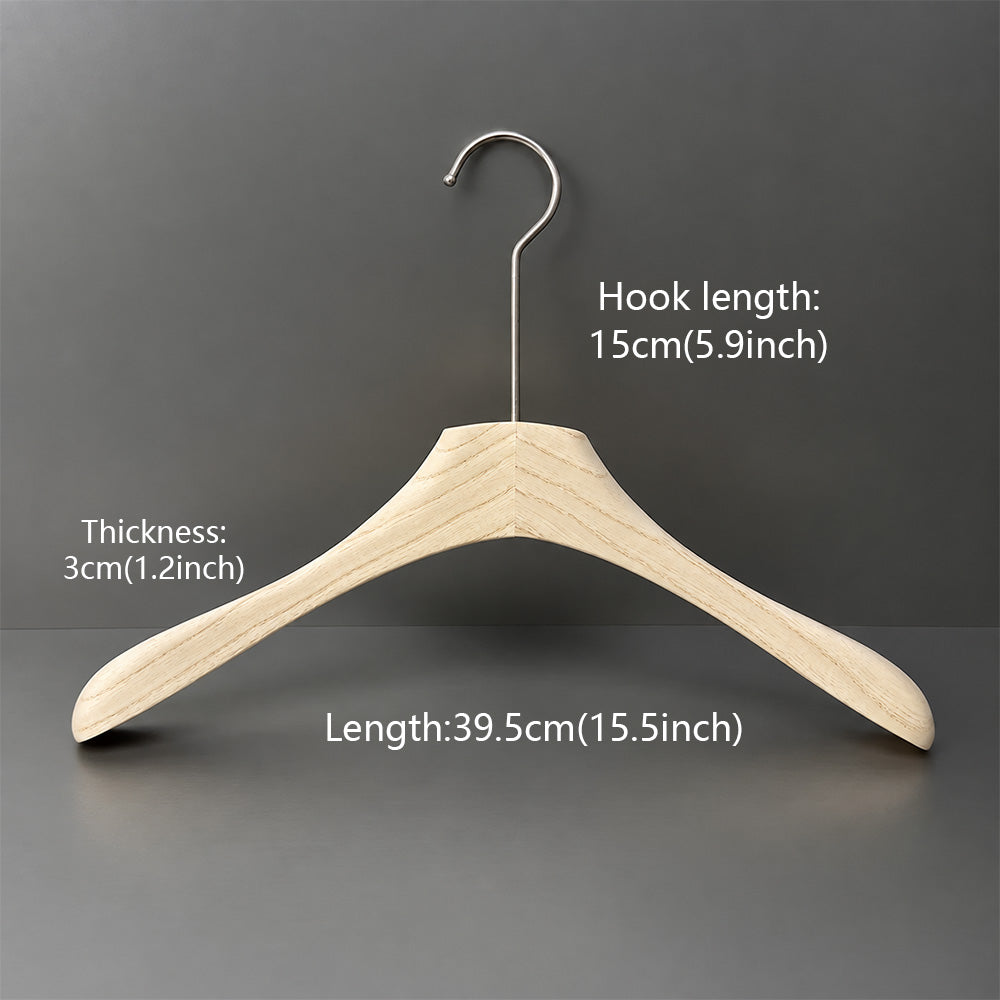 Custom Ash Wood Women’s Clothes & Pants Hangers with Clips Wholesale