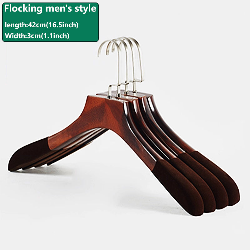 Premium Velvet Wood Hangers - Non-Slip Solid Wood Clothes Hangers for Boutique