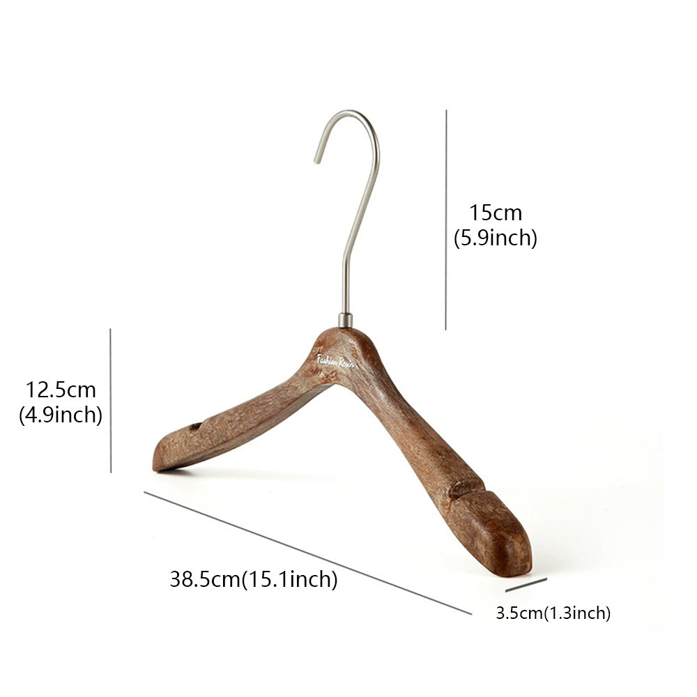 Brown Wood Grain Resin Hangers – Non-Slip Coat Hangers for Suits, Dresses & Coats