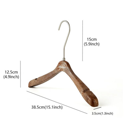 Brown Wood Grain Resin Hangers – Non-Slip Coat Hangers for Suits, Dresses & Coats