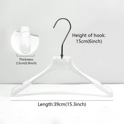 Transparent Acrylic Clothes & Pants Hangers for Boutiques – 50 Pack