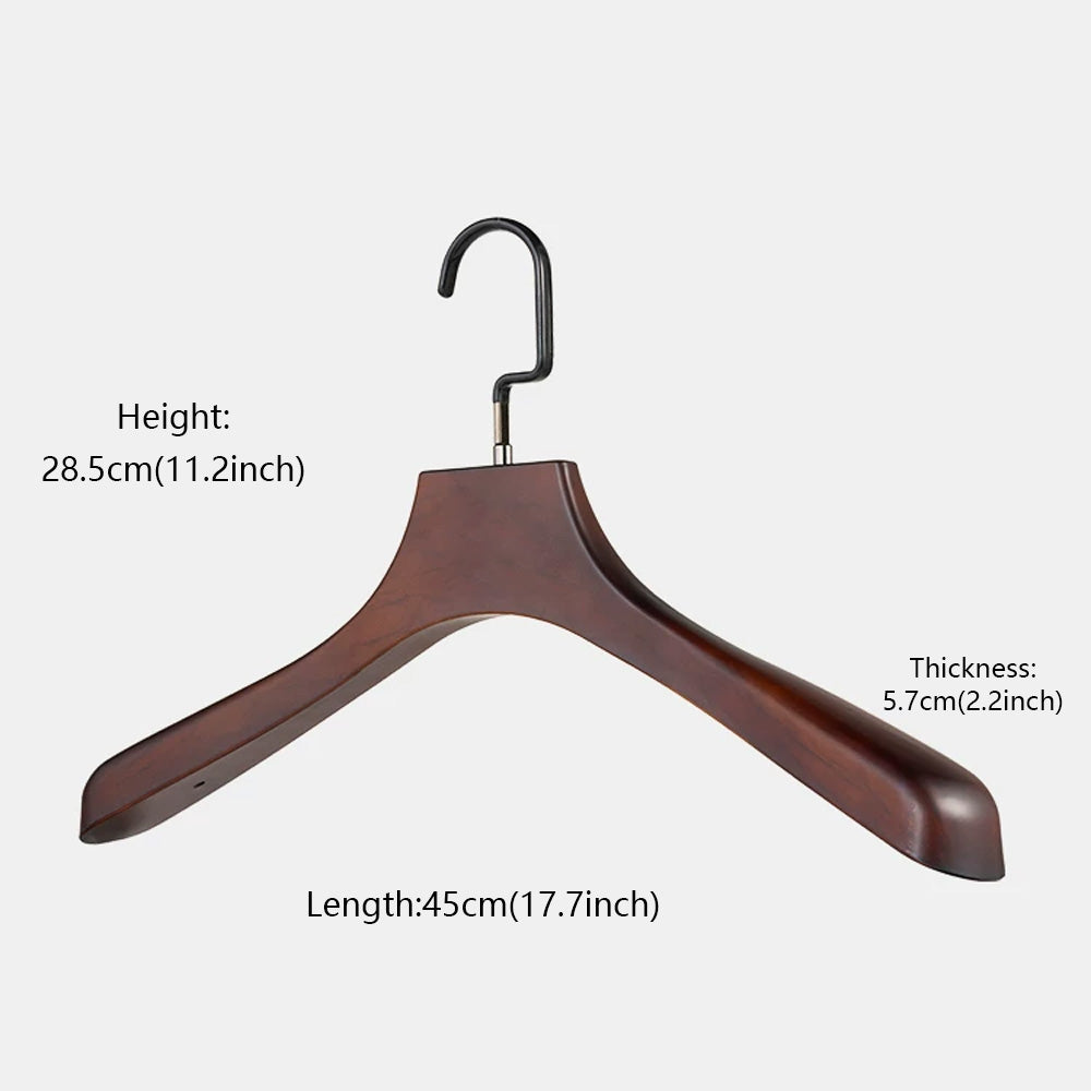 Wide Shoulder Plastic Hangers, Wood-Grain Finish, 360° Swivel Hooks, 50 Pack