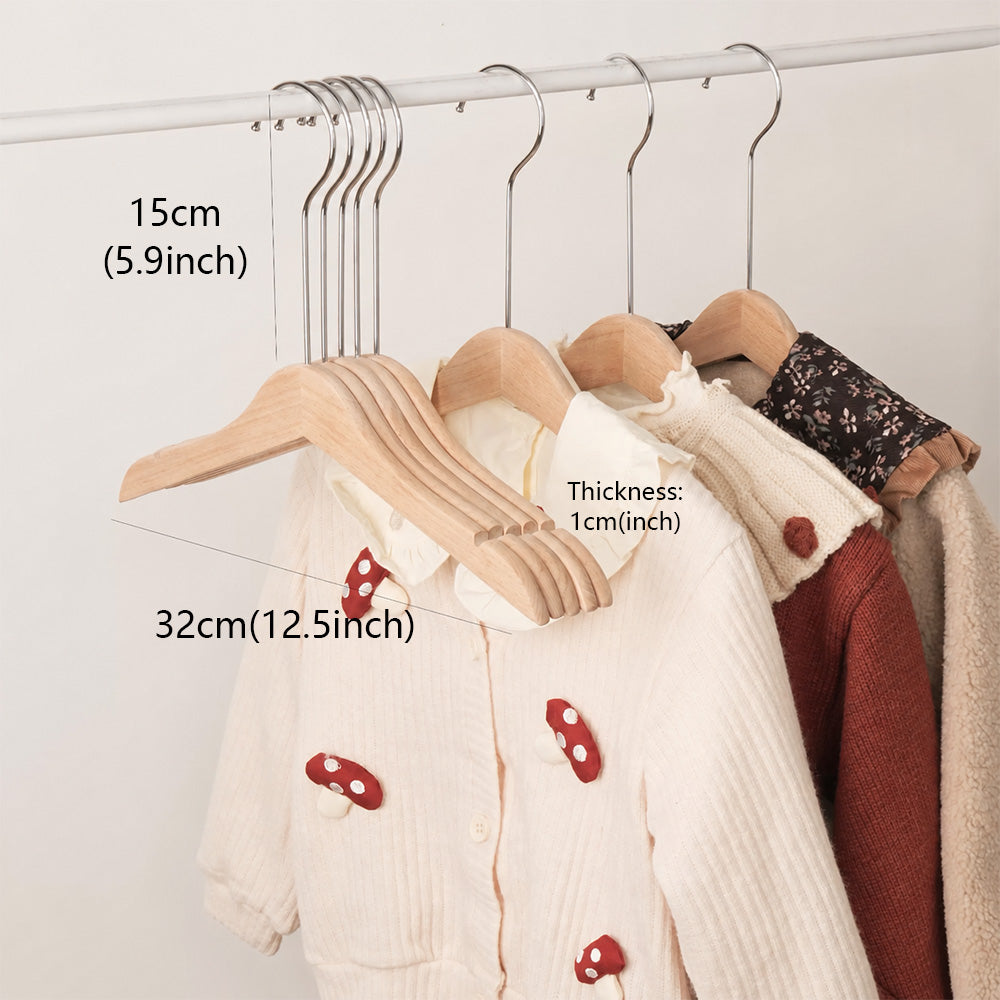 Natural Beech Wood Kids Hangers – Non-Slip Children’s Clothes Hangers