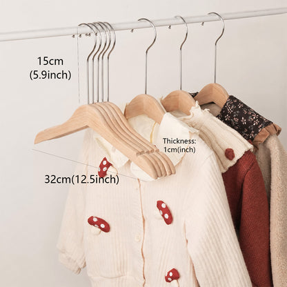 Natural Beech Wood Kids Hangers – Non-Slip Children’s Clothes Hangers
