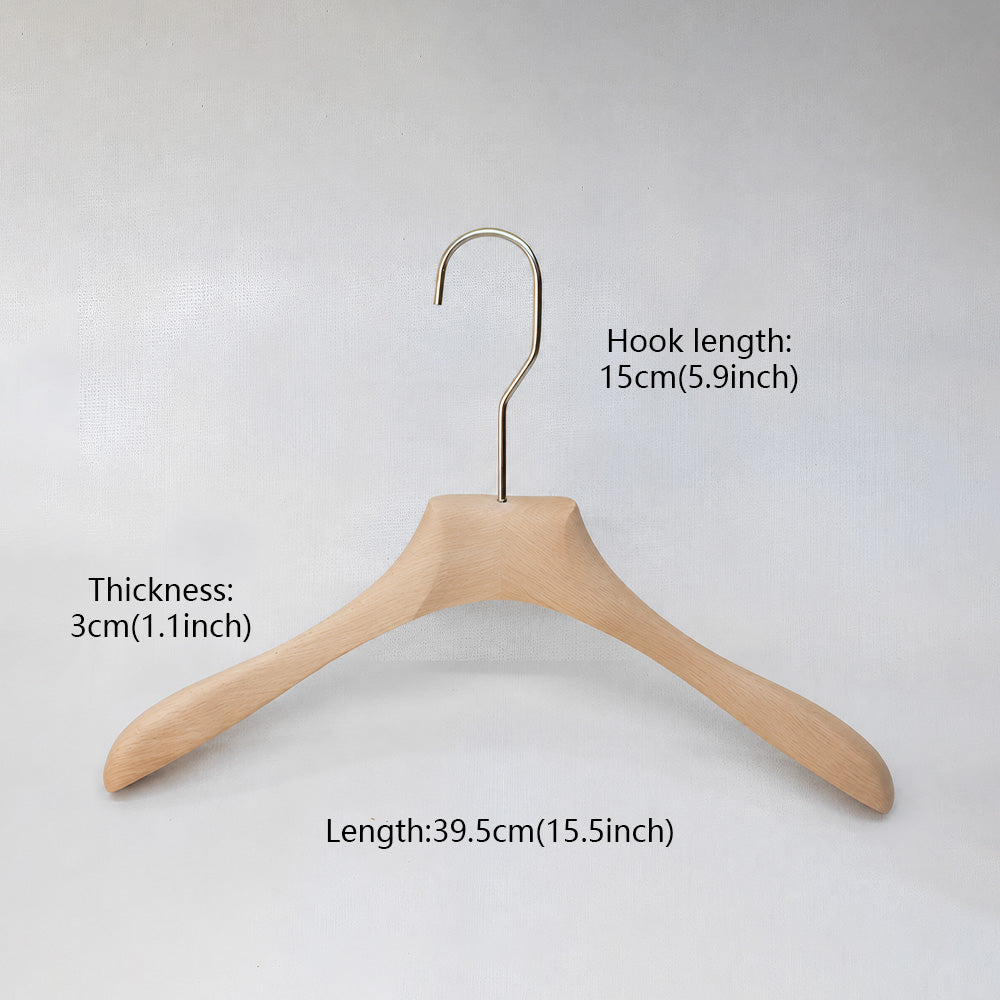 Natural Beech Wood Hangers with Clips for Boutique Clothing Display