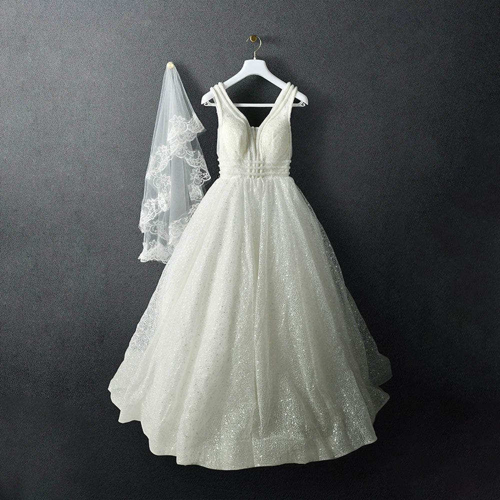 White Velvet Wedding Dress Hangers - Custom Logo Non-Slip | TheGarmentHanger
