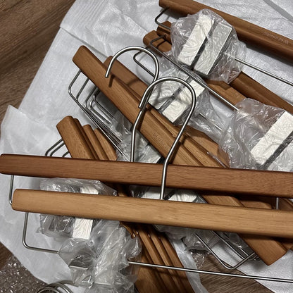 Premium Oak Hangers Set - Suits Pants Shirts | thegarmenthanger Boutique Hotel Collection