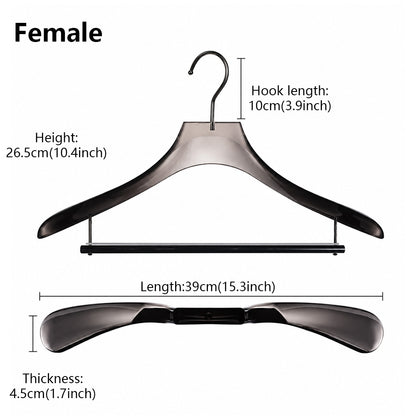 Smoke Gray Acrylic Suit Hanger with Non-Slip Pants Bar