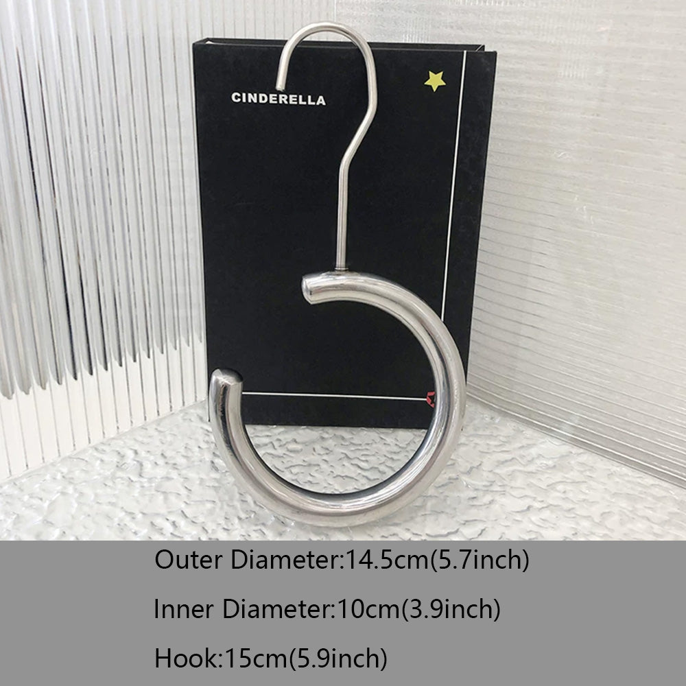 Stainless Steel C-Ring Scarf & Belt Hanger for Closet and Retail Display