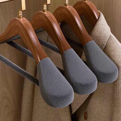 Luxury Wood Hangers for Boutique & Hotel - Non-Slip Velvet Flocked Suit Hangers
