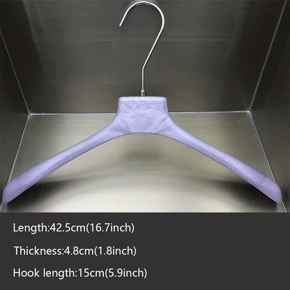 Purple Wood Grain Resin Hangers with Pants Clips for Boutiques