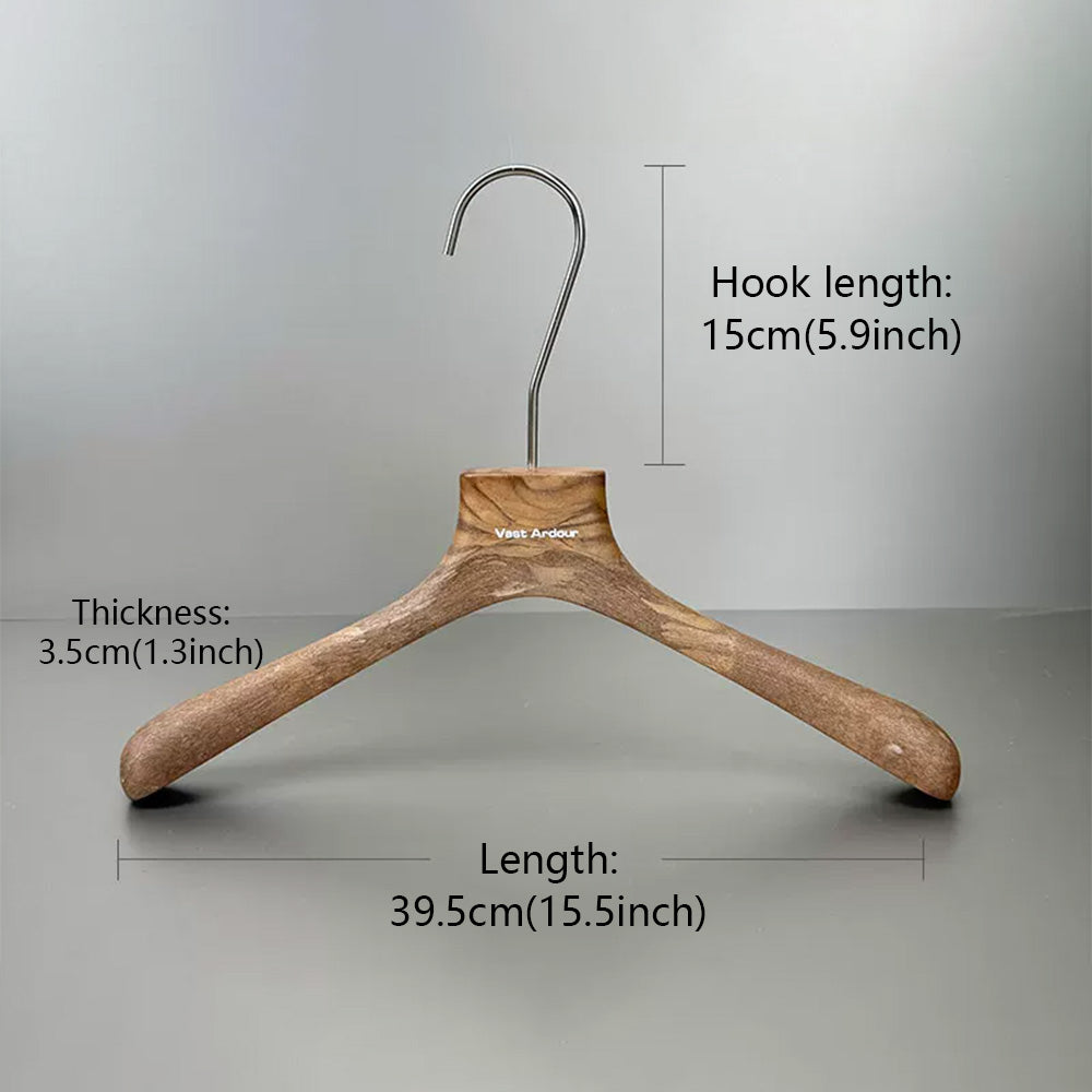 Wood Grain Resin Hangers with Clips for Boutique Clothing Stores