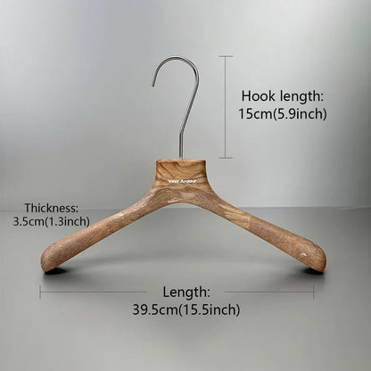 Wood Grain Resin Hangers with Clips for Boutique Clothing Stores