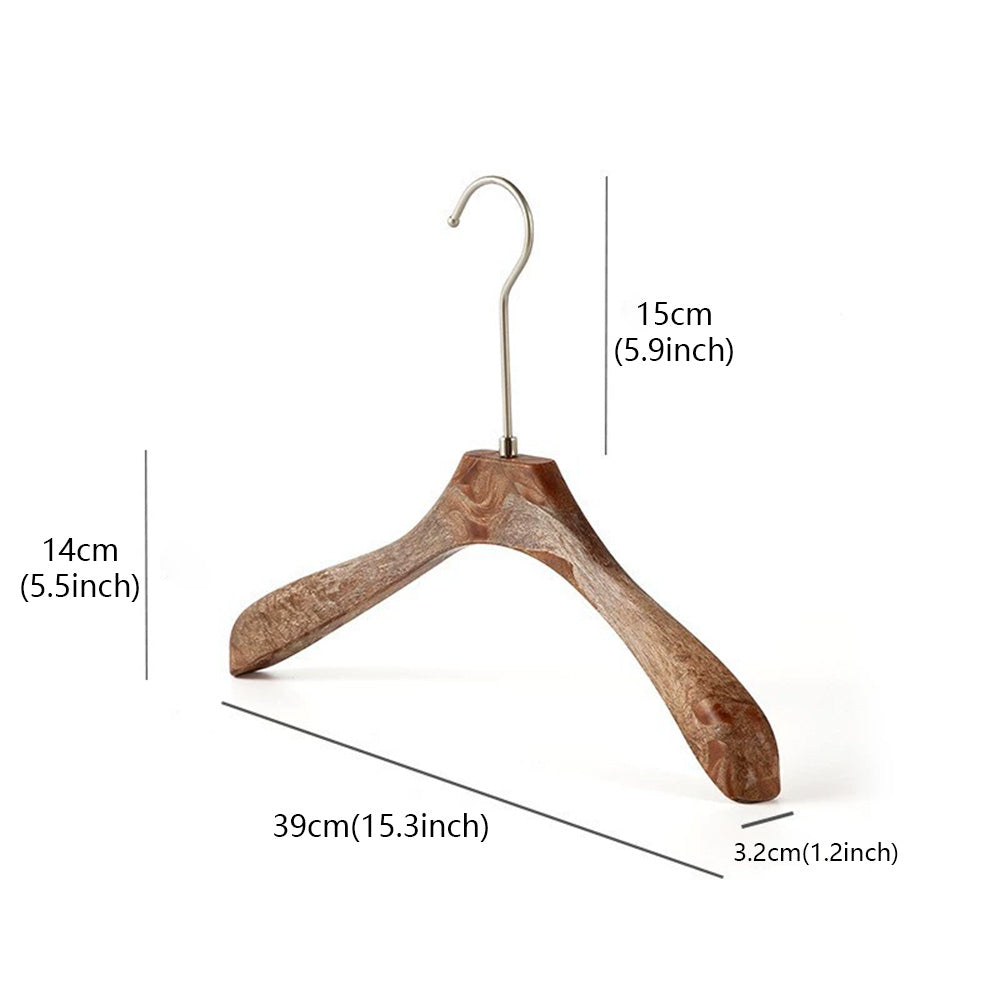 Brown Wood Grain Resin Hangers – Non-Slip Coat Hangers for Suits, Dresses & Coats