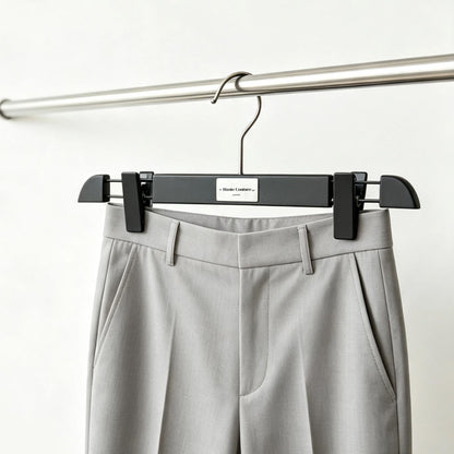 Matte Black Wooden Hangers, 50 Pack | Non-Slip Clothes & Pants Hangers
