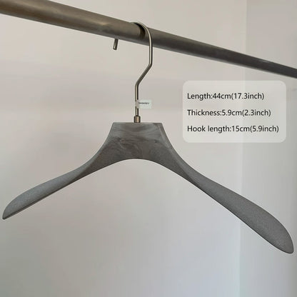 Gray Wood Grain Resin Suit Hangers with Custom Logo for Retail Display
