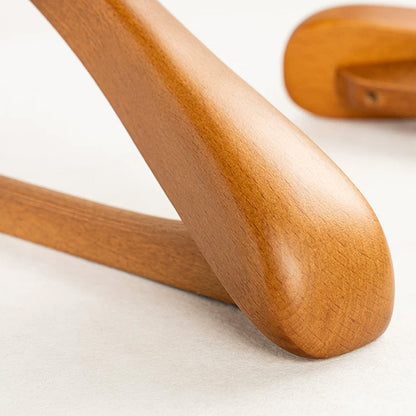 Wide Shoulder Beech Wood Suit Hangers with Trouser Bar & 360° Swivel Hook