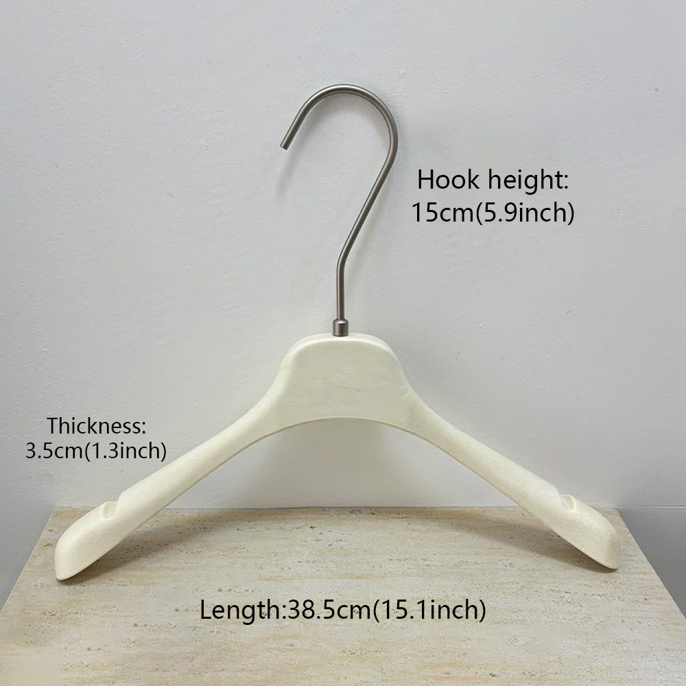 Wholesale Ivory ABS Resin Clothes Hangers with Custom Logo & Adjustable Clips