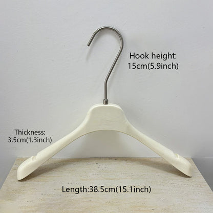 Wholesale Ivory ABS Resin Clothes Hangers with Custom Logo & Adjustable Clips