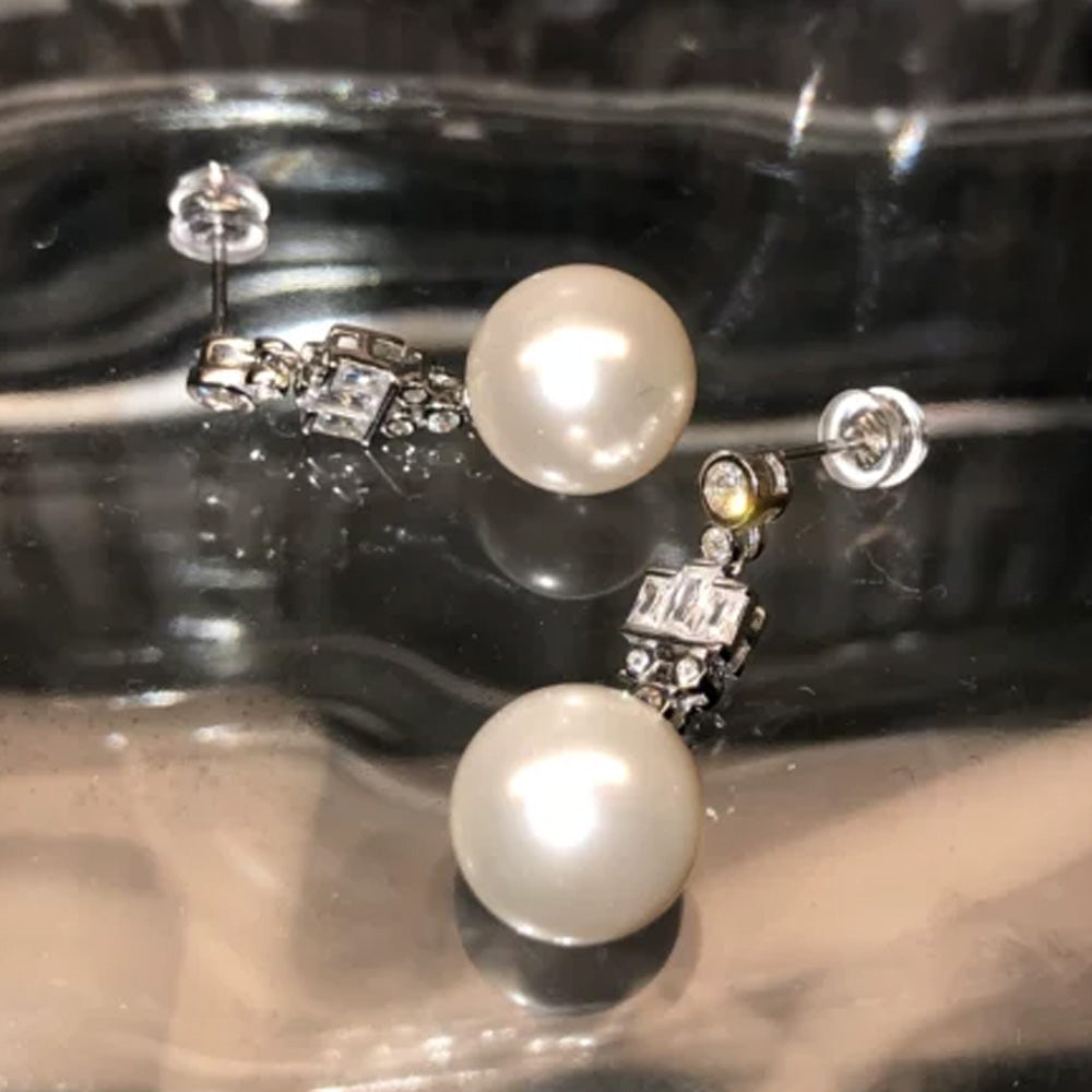 Elegant Faux Pearl Dangle Earrings