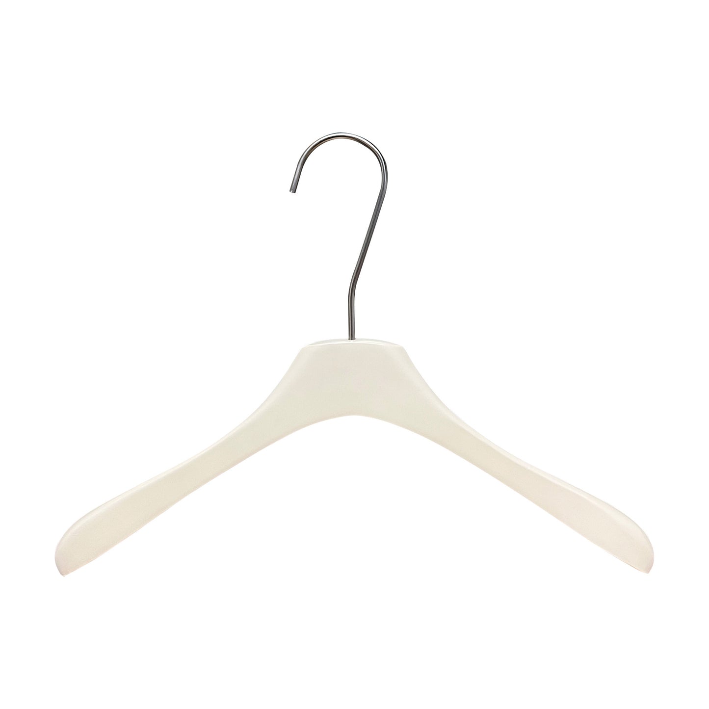 Solid Wood Clothes Hangers with Clips – White Wood Hangers for Suit, Coat & Dress