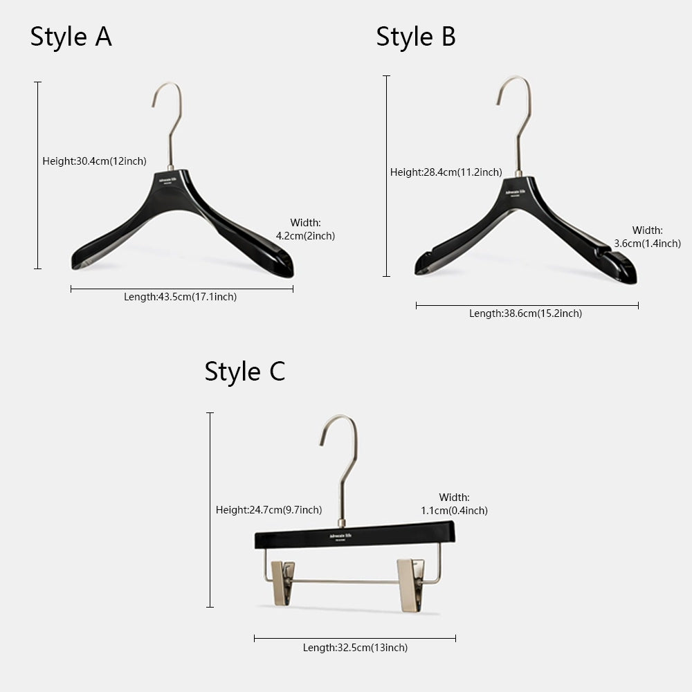 Wholesale Black Acrylic Clothes & Pants Hangers with Custom Logo