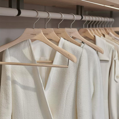 Solid European Beech Wood Hangers for Suits, Coats, Pants & Skirts