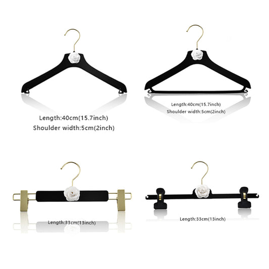 Black Velvet Hangers for Women's Coats & Dresses | Non-Slip Flocked - thegarmenthanger