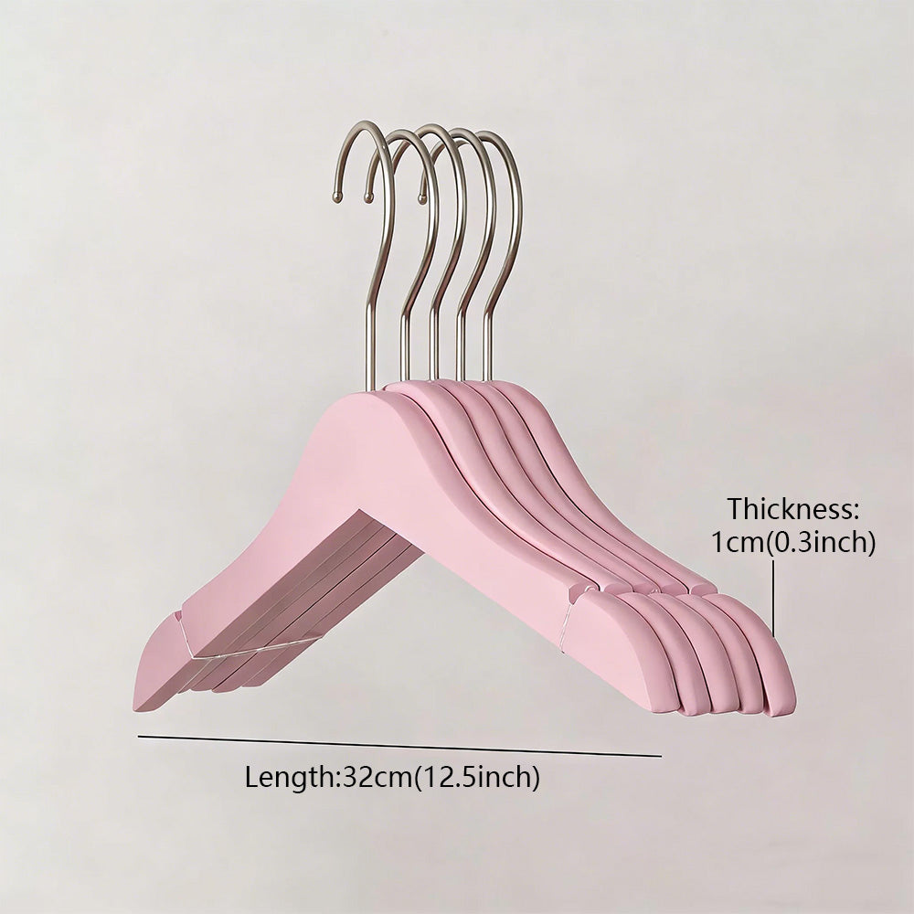 Colored Kids Wooden Hangers with 360° Swivel Hooks | Solid Beech Wood