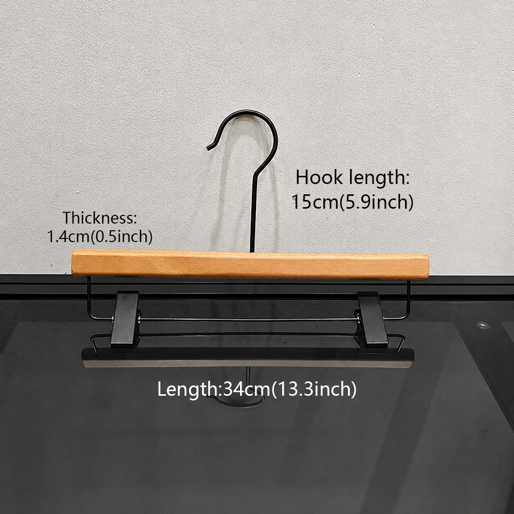 Custom Beech Wood Suit Hangers & Pants Hangers with Clips Wholesale