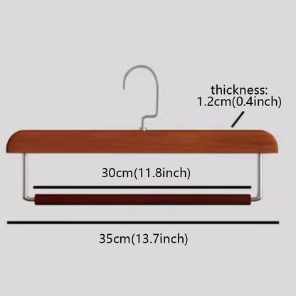 Luxury Wood Trouser Hanger - Velvet Anti-Slip Pants Rack for Wrinkle-Free Garment Care