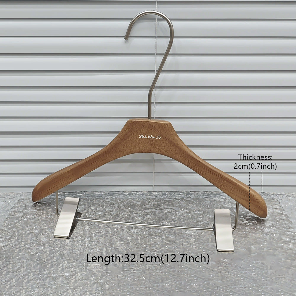 Walnut Oak Children's Hangers Set - Boutique Quality with Logo Customization