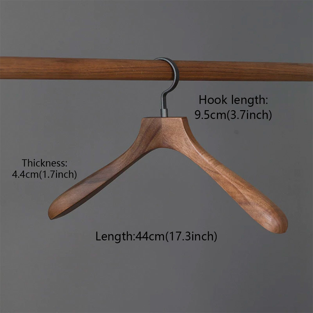 Solid Black Walnut Wooden Hangers for Suits, Pants, Scarves & Handbags