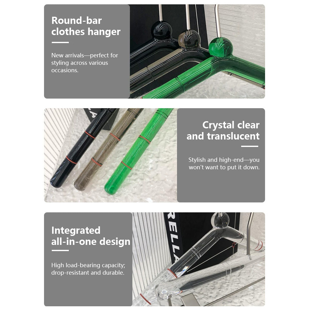 Crystal Acrylic Clothes Hangers & Pants Hangers – Non-Slip Boutique Display