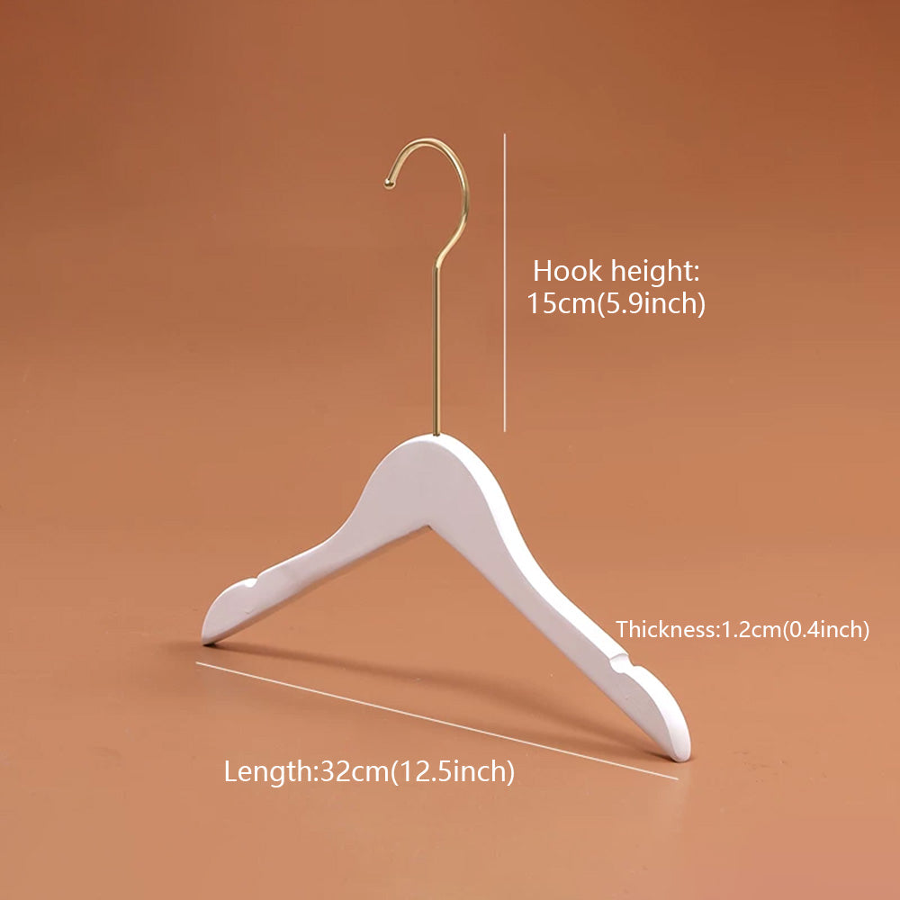 Premium Velvet Wooden Hangers for Women - Non-Slip White Hanger Set Custom Logo