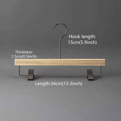 Custom Ash Wood Women’s Clothes & Pants Hangers with Clips Wholesale