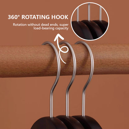 Premium Flocked Wooden Hangers - Non-Slip for Boutique & Home Closet Storage