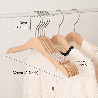 Natural Beech Wood Kids Hangers – Non-Slip Children’s Clothes Hangers