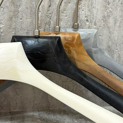Custom ABS Wood Grain Resin Hangers with Clips for Boutique Stores