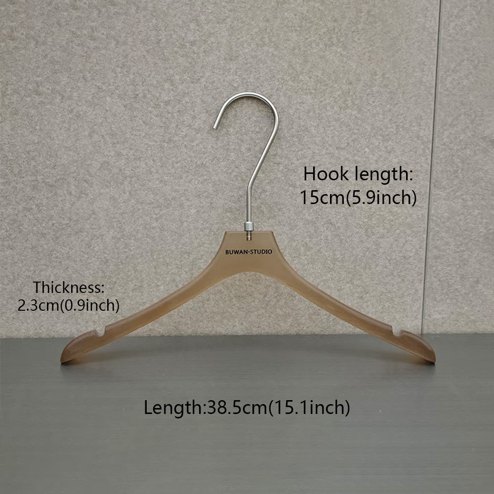Custom Frosted Brown Acrylic Hangers with Logo for Boutiques & Retail Stores